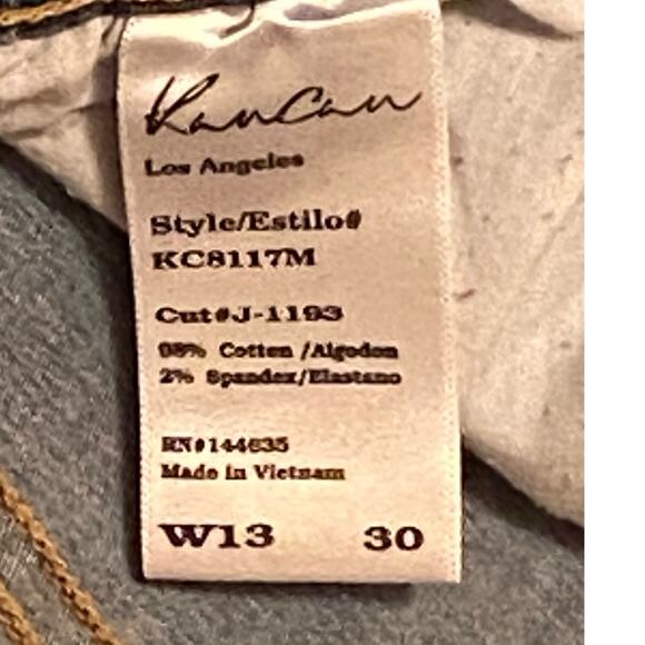 KanCan Faded Distressed Mid Rise Skinny Light wash Denim Stretch Jeans 13/30 - Picture 10 of 10